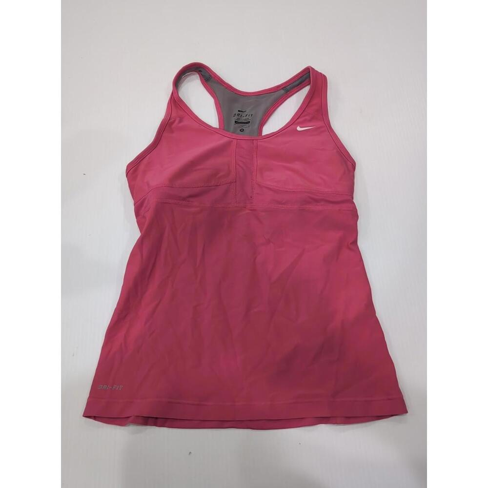 Nike Racerback Workout Tank Top Built-in Bra Athleisure Pink Women's Size Med